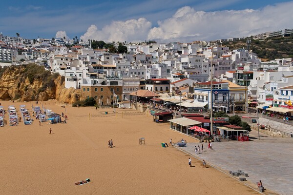 Albufeira Beach and Old Town Picture Board by Rob Cole