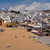 Buy canvas prints of Albufeira Beach and Old Town by Rob Cole