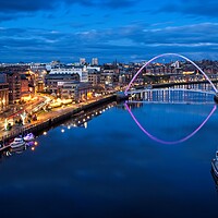 Buy canvas prints of River Tyne at Dusk, Newcastle-Gateshead by Rob Cole