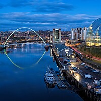Buy canvas prints of River Tyne at Dusk, Newcastle-Gateshead by Rob Cole