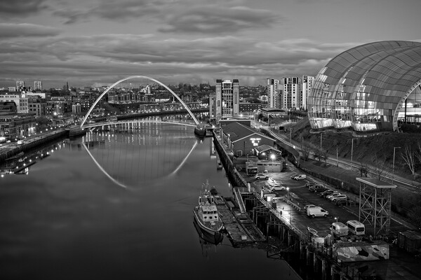 River Tyne at Dusk, Newcastle-Gateshead Picture Board by Rob Cole