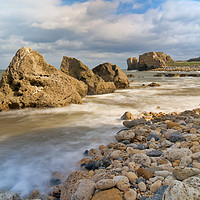Buy canvas prints of Incoming Tide at Trow Quarry Beach by Rob Cole