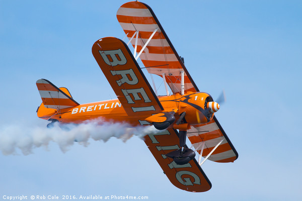 Bright Orange Bi-Plane Picture Board by Rob Cole