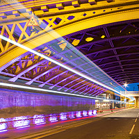 Buy canvas prints of Light Trails, High Level Bridge, Newcastle, Tyne a by Rob Cole