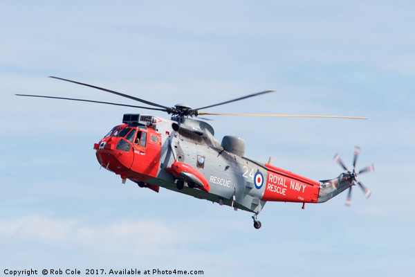 Royal Navy Sea King HU5 Helicopter, Sunderland Air Picture Board by Rob Cole