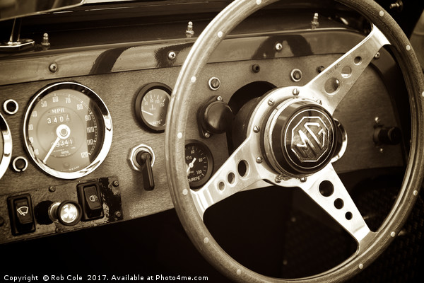 MG Sports Car Dashboard Picture Board by Rob Cole