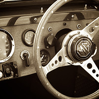 Buy canvas prints of MG Sports Car Dashboard by Rob Cole