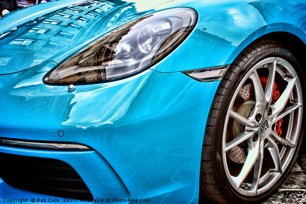 Sleek Blue Porsche A Car Lovers Dream Picture Board by Rob Cole