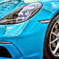 Buy canvas prints of Sleek Blue Porsche A Car Lovers Dream by Rob Cole