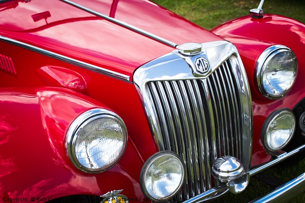 Red MGA Vintage Classic Sports Car Picture Board by Rob Cole