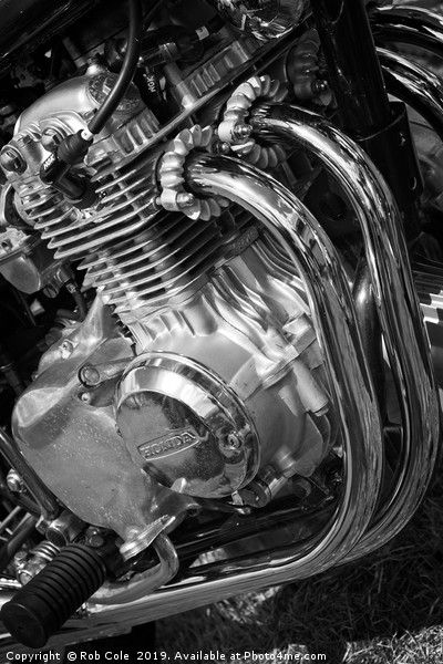 Honda 350 Four Motorcycle Engine Picture Board by Rob Cole