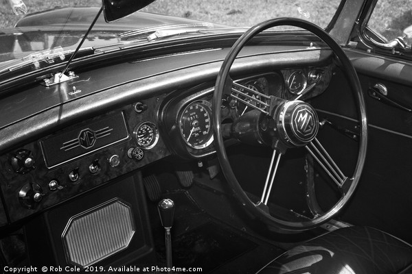 MG Sports Car Interior Picture Board by Rob Cole