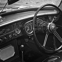 Buy canvas prints of MG Sports Car Interior by Rob Cole
