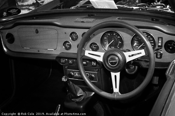 Timeless Beauty Inside the Triumph TR6 Picture Board by Rob Cole