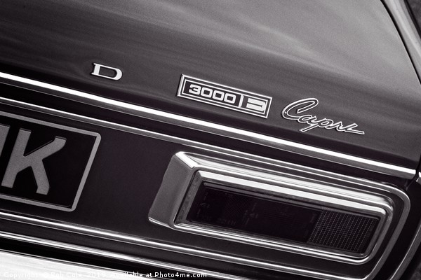 Ford Capri 3000E Rear Picture Board by Rob Cole