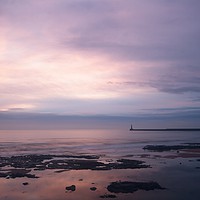 Buy canvas prints of Serene Sunrise Over Seaburn Coast by Rob Cole