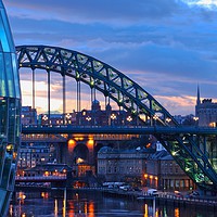 Buy canvas prints of Iconic Tyne Bridge at Dusk by Rob Cole
