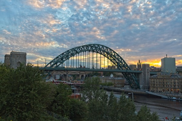 Tyne Bridge Sunset Newcastle-Gateshead Picture Board by Rob Cole