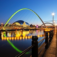 Buy canvas prints of Tyne Bridges, Newcastle-Gateshead at Dusk by Rob Cole