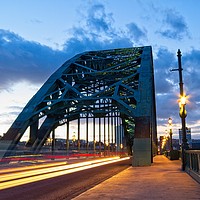 Buy canvas prints of Tyne Bridge Traffic Trails, Newcastle, Tyne and We by Rob Cole