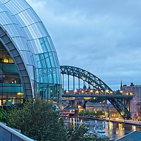 Buy canvas prints of Tyne Bridge and Sage Centre, Newcastle-Gateshead,  by Rob Cole