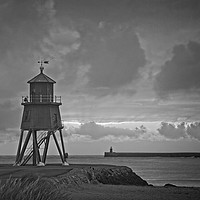 Buy canvas prints of Herd Groyne Lighthouse Sunrise, South Shields by Rob Cole