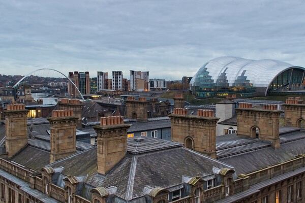 Old and New Rooftops, Newcastle Picture Board by Rob Cole