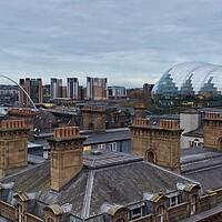 Buy canvas prints of Old and New Rooftops, Newcastle by Rob Cole