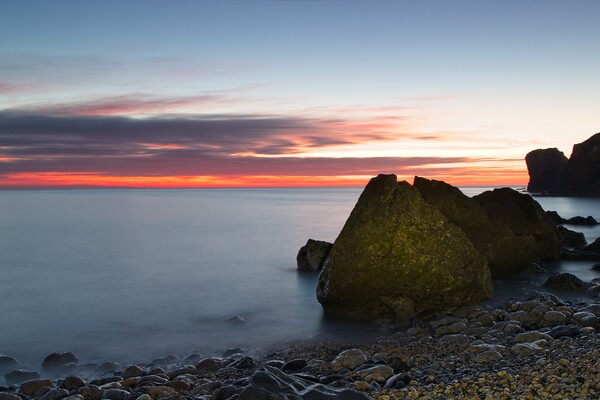 Trow Rocks Sunrise, South Sheilds Picture Board by Rob Cole