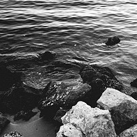 Buy canvas prints of Black and White Sea by Melissa Abi