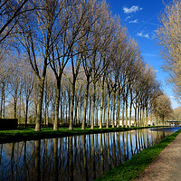 Buy canvas prints of Canal Pathway Belgium by Gwil Roberts