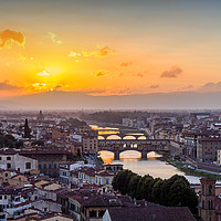 Buy canvas prints of Sunset over Florence, Italy by Gwil Roberts