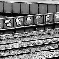 Buy canvas prints of Urban Railway Graffiti by Gwil Roberts