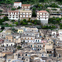 Buy canvas prints of Sicilian hillside houses by Gwil Roberts