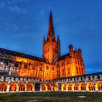 Buy canvas prints of Norwich Cathedral at Night by Ben Keating