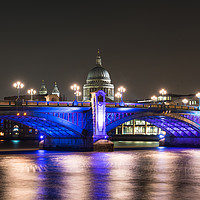 Buy canvas prints of Southwark Bridge by Night by Colin Allen