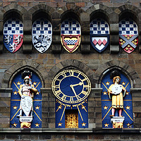 Buy canvas prints of Cardiff Castle Clock Tower Detail by James Brunker