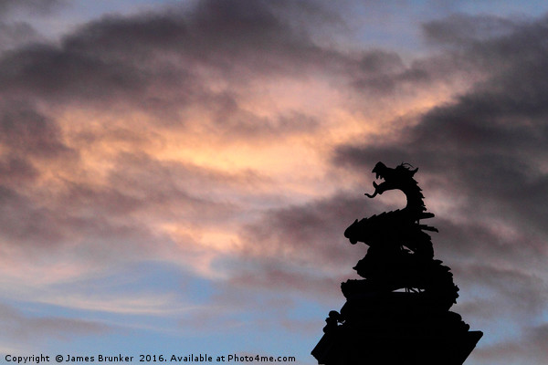 Welsh Dragon at Sunset Picture Board by James Brunker
