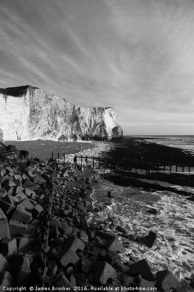 Seaford Head East Sussex in Black and White Picture Board by James Brunker