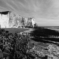 Buy canvas prints of Seaford Head East Sussex in Black and White by James Brunker