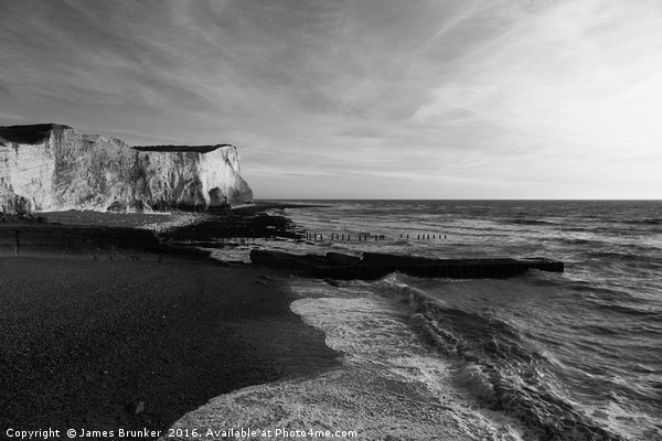 Seaford Head Monochrome East Sussex Picture Board by James Brunker
