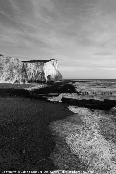 White Chalk Cliffs Seaford Head East Sussex Picture Board by James Brunker