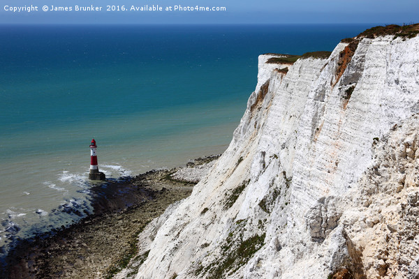 Beachy Head Cliffs and Lighthouse Sussex Picture Board by James Brunker