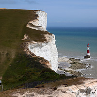 Buy canvas prints of Hikers on the South Downs Way near Beachy Head by James Brunker