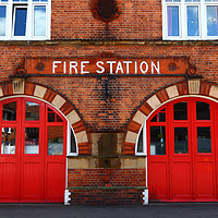 Buy canvas prints of Tonbridge Fire Station Doors by James Brunker