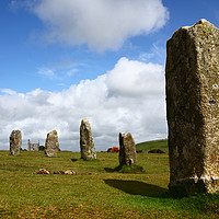 Buy canvas prints of The Hurlers stone circle Bodmin Moor Cornwall by James Brunker