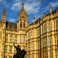 Buy canvas prints of King Richard I and Houses of Parliament London by James Brunker