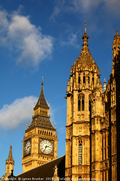 Palace of Westminster and Big Ben detail London Picture Board by James Brunker