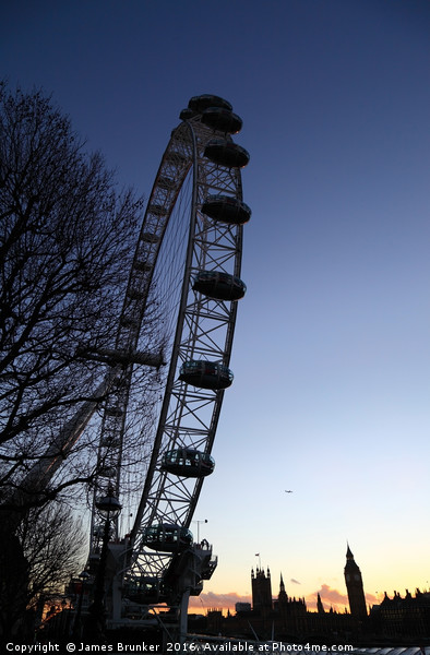 Millennium Wheel and London Skyline at Sunset Picture Board by James Brunker
