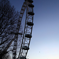 Buy canvas prints of Millennium Wheel and London Skyline at Sunset by James Brunker